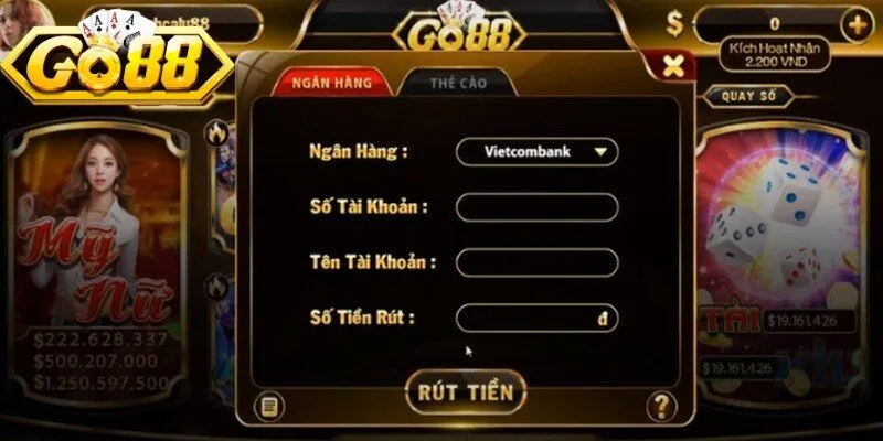 Điều kiện quan trọng để tiến hành thao tác rút tiền Go88 thành công